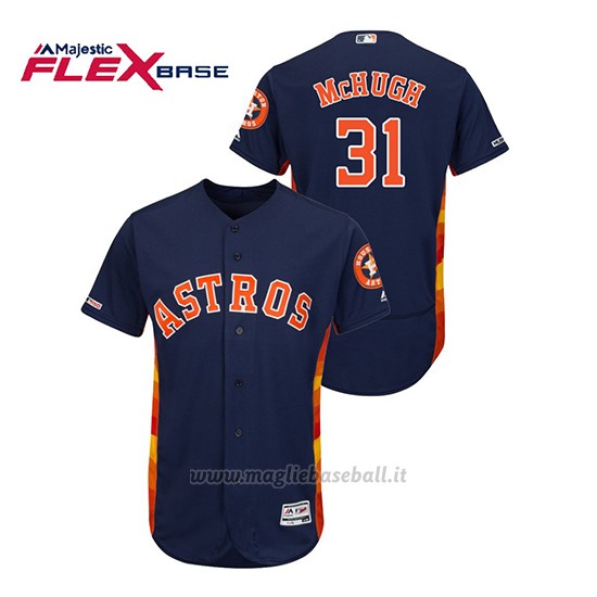Maglia Baseball Uomo Houston Astros Collin Mchugh 150th Aniversario Patch Flex Base Blu